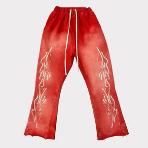 Streetwear Custom Men's <b>Oversized</b> Cotton Fleece Vintage Acid Wash Screen Printing Sweatpants <b>Jogger</b> For Men - Product Image 3