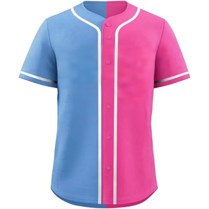 เสื้อเบสบอล/ซอฟต์บอลแบบขายส่ง 2 สี  แบบซับลิเมชั่น โพลีเอสเตอร์ 100% ระบายอากาศได้ดี ซับเหงื่อ  ติดกระดุม - Product Image 4