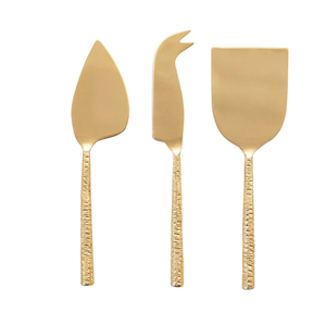 Juego de tablero de cuchillo de queso dorado de latón tablero de queso redondo grande pieza de diseño de mango de vida de cobre con uso de cuchillo de masa - Product Image 3