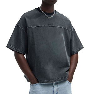 OEM Custom <b>Men's</b> Crew Neck Short Sleeve 100% Cotton <b>T</b>-<b>Shirt</b> High Quality Knitted Oversized Drop Shoulder for <b>Men</b> - Product Image 6