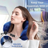 2024 produits chauds oreiller de voyage en velours doux en peluche oreiller de cou rembourré rechargeable qui convient aux vêtements pendant 5 jours