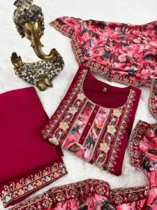 Kurti indio último diseñador bordado Rayon Kurtis para mujeres en la India por exportación real - Product Image 4