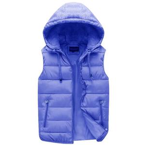 Gilet à Capuche pour Hommes et Femmes Hiver Sans Manches Logo Imprimé Personnalisé Fermeture à Glissière Gilet d'Extérieur Moelleux - Product Image 1