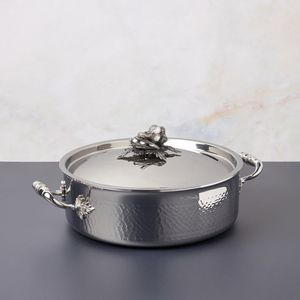 Elegant Modern Stainless Steel Chafing Dish With Hammered Design and Silver Finished for Upscale Dining Events - Product Image 5