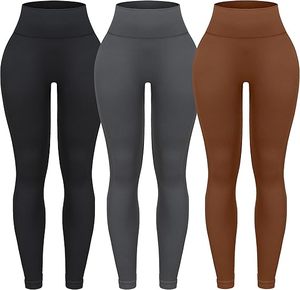Leggings de yoga pour femmes sur mesure de haute qualité couleur unie taille élastique taille moyenne Type pour entraînement de fitness quantité minimale de commande bas à vendre - Product Image 1
