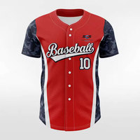 Maillot de baseball personnalisé sublimé à manches courtes avec boutons sur le devant, uniforme d'équipe