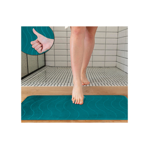 Vente en gros de tapis de salle de bain tapis absorbant l'eau tapis antidérapant utilisé dans la salle de bain salle de douche tapis de bain en coton à mémoire de couleur grise - Product Image 2