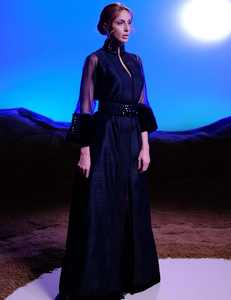 เสื้อผ้ามุสลิมแบบดั้งเดิมและอุปกรณ์เสริมผ้าไหมสีดำหรูหราและผ้าตาข่ายด้วยรูปลักษณ์ที่ทันสมัย - Product Image 5