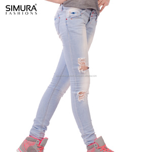 Nouveau design tendance, meilleure qualité, vente en gros à prix abordable, séchage rapide, OEM, jean en denim élégant pour femme, coupe skinny slim, pantalon durable - Product Image 1