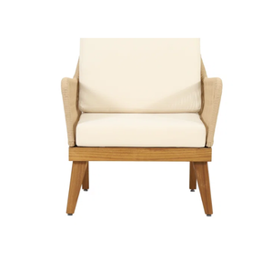 Sillas de Salón Hechas de Madera y Ratán, Combinadas con Asientos de Espuma Gruesa y Tela Suave - Product Image 4