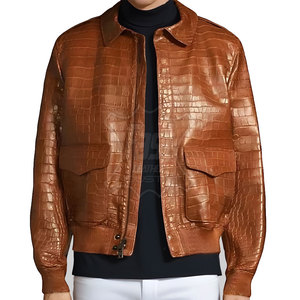 Blouson en cuir bomber streetwear pour hommes, élégant, fabriqué au Pakistan, vestes en cuir pour hommes, cuir véritable, tendance - Product Image 1