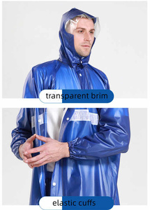 Traje de lluvia elástico elegante personalizado de tela de sarga de alta densidad impermeable 100% a precio barato traje de lluvia con logotipo personalizado gratis para hombres - Product Image 3