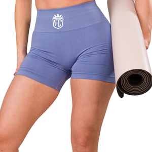 Shorts Deportivos de Cintura Alta sin Costuras Bluebonnet para Mujer, Shorts de Entrenamiento Elásticos con Control de Abdomen - Product Image 5