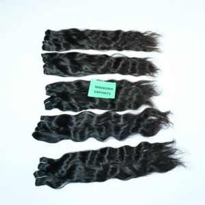 Extensiones de Cabello Humano 100% de Alta Calidad, Cabello Virgen Indio sin Procesar de un Solo Donante, Cutícula Alineada, Color Natural, Ondulado - Product Image 4