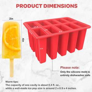 Moule à glaces en silicone réutilisable sur mesure pour usine, 10 cavités, sans BPA, avec démoulage facile, vente en gros - Product Image 3