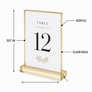 Acrylic <b>Table</b> <b>Number</b> <b>Holder</b> <b>Wedding</b> <b>Table</b> <b>Numbers</b> Sign <b>Holder</b> Clear Display Stand for <b>Wedding</b> Banquet Party Decor - Product Image 5