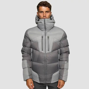 Veste matelassée pour hommes col montant ourlet étendu fermeture éclair à rabat tempête fermeture éclair fermeture éclair légère respirante conception personnalisable prête pour l'extérieur - Product Image 1