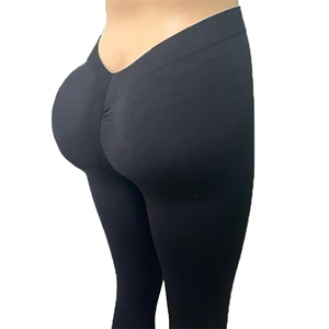 Design personnalisé Leggings longs à taille élastique avec dos en V Pantalon de yoga sans couture pour femmes Leggings de yoga longs pour la gym - Product Image 3