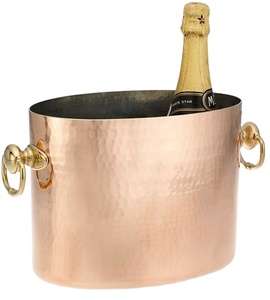 Cubo de Hielo de Metal con Revestimiento de Cobre y Asas de Latón, Ideal para Promociones - Product Image 1