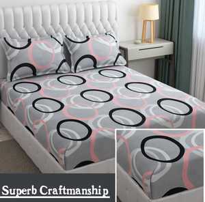 Ensemble de draps en coton de qualité élégante 3 pièces Imprimé floral uni Style classique 200TC Organique Durable Confortable Excellent cadeau - Product Image 4