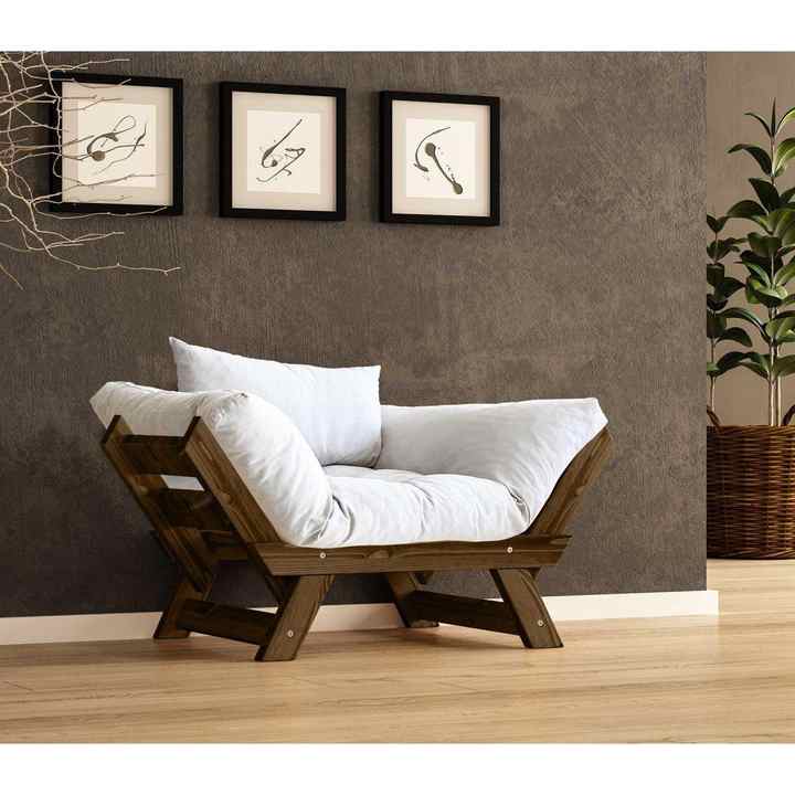Adalar Solid Walnut-Off-White Color Armchair CPT8131-140