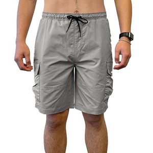 Short cargo de sport avec logo personnalisé Short ample hip-hop en coton de couleur unie pour hommes Long short à cordon de serrage - Product Image 2