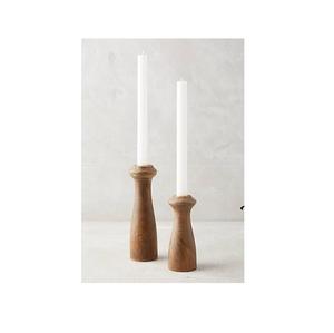 Soporte de vela de pilar de madera de Color Natural de tamaño mediano Acabado personalizado para iluminación del hogar de bodas y decoración de Navidad - Product Image 6