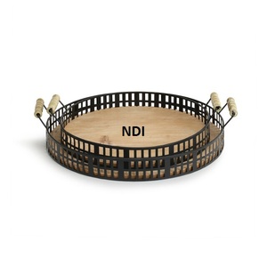 Handmade Decorative Metal Tray Snacks <b>Pasta</b> or Food Server Dinner or Dessert Serving Tray Dining Table Top Serving Tray - Product Image 2