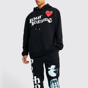 Sudadera con capucha de invierno de algodón 100% de peso pesado para hombre, sudadera extragrande de talla grande con estampado digital - Product Image 3