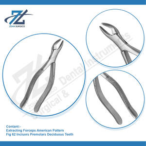 Pince d'extraction motif américain figue 62 incisives prémolaires à feuilles caduques qualité allemande Starnderd ensemble d'instruments chirurgicaux dentaires - Product Image 4