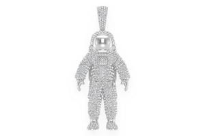 Colgante de Astronauta Retro con Moissanita, Estilo Hip Hop, Diamante VVS Completamente Engastado, Regalo de Aniversario para Ella, Joyería Fina con Certificado GIA - Product Image 3