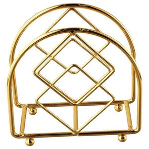 Porte-serviettes en métal plaqué or élégant et durable Organisateur de mouchoirs de table pour table à manger, cuisine ou café - Product Image 1