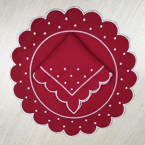 Organic <b>linen</b> table <b>placemat</b> embroidered work eco friendly design for sustainable home dining decor setting - Product Image 1