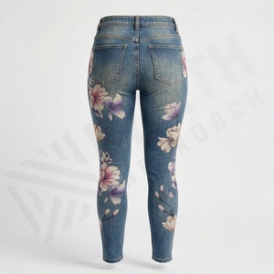 Whole Sales Plus Size Jeans Ladies Casual Pants <b>Women</b> Breathable Femme Denim <b>Trousers</b> Fashion Streetwear Washable Bottoms - Product Image 2