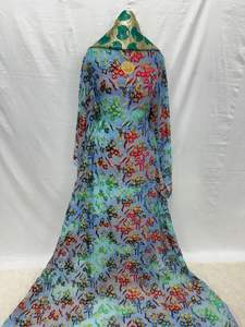 Ensemble Maqbal Dirac de luxe, broderie dorée scintillante, manches longues, écologique, séchage rapide, été, coton polyester Kanga pour femmes - Product Image 2