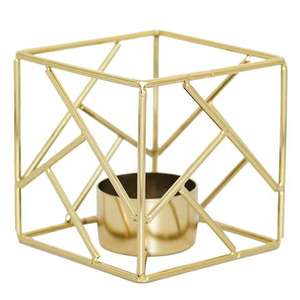 เชิงเทียนโลหะเคลือบสีทองทรงสี่เหลี่ยมสำหรับโรงแรมบ้านโคมไฟห้องรับแขกใช้ตกแต่งเชิงเทียนเหล็ก - Product Image 1