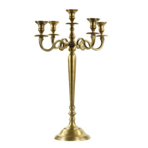 Haute qualité table doré fini 5 bras mariage candélabre décoratif Table de mariage bougeoir grande taille Table décorer - Product Image 2