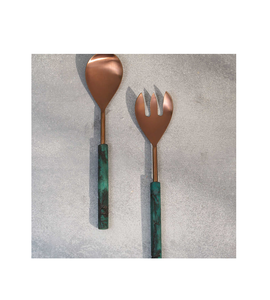 Wholesale Copper Salad Serving Set Matte Polish <b>Flatware</b> Set for Kitchen & Tabletop with Horn Handle for Sale - Product Image 4