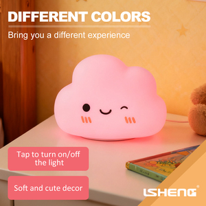 Đèn cảm ứng điều khiển bằng cảm biến có thể sạc lại dành cho trẻ em Đèn hình đám mây ban đêm Hỗ trợ giấc ngủ ban đêm Nhiều màu sắc Cao su - Product Image 4