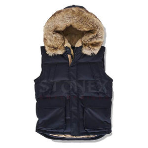 Chaleco acolchado de moda para hombre, elegante cuello levantado con cremallera, ropa de moda hecha de nailon con diseño personalizado - Product Image 1