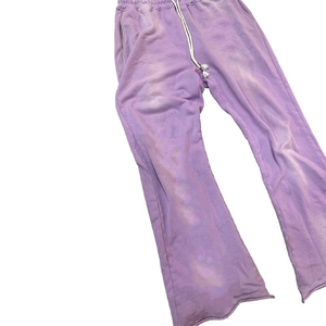 Survêtement vintage personnalisé à fermeture éclair et délavage acide pour homme, ensemble de jogging d'hiver avec sweat à capuche et pantalon de survêtement à jambe droite évasée 2025 - Product Image 4