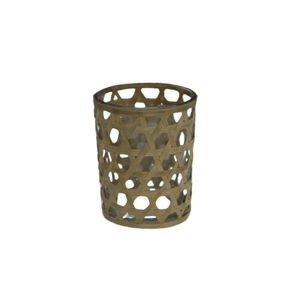 Pot de bougie de couleur marron de conception moderne votive en verre décoratif classique/canne pour la fête à la maison et la table en gros en vrac - Product Image 3