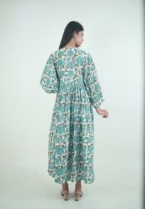Último Modest Long Maxi Kaftan Dress Hecho a mano Floral Bordado Algodón Bloque Imprimir Uso diario Hasta 54 pulgadas Precio al por mayor - Product Image 4