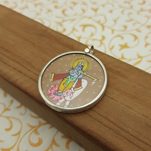 จี้รูปพระกฤษณะทำด้วยมือทำจากเงิน925เครื่องประดับจิตวิญญาณที่เป็นเอกลักษณ์ลวดลายดอกไม้สำหรับงานหมั้น - Product Image 2