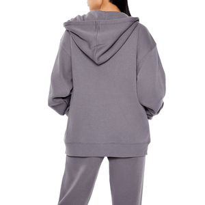 Sweat à capuche à manches longues en polaire OEM pour femmes sweat-shirt à fermeture éclair haut chaud à la mode sweat à capuche à fermeture éclair en polaire personnalisé - Product Image 3