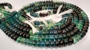 Piedra preciosa natural de fluorita múltiple Rondelle Plain Smooth Cuentas de 8 mm vendidas por hebra 8 pulgadas de largo Cuentas de gran calidad - Product Image 3