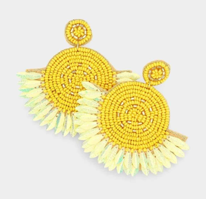 Boucles d'Oreilles Boucles d'Oreilles Nouveau Design Bijoux de Mode Boho Ethnique Grande Goutte Personnalisée Fait à la Main Perles de Riz Boucles d'Oreilles par Glowin fashion - Product Image 2