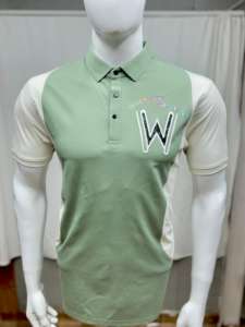 Camiseta sólida informal de moda moderna para hombre Getzo para cuello de polo con bordado de logotipo 'W' y tela de punto con mangas en contraste - Product Image 2