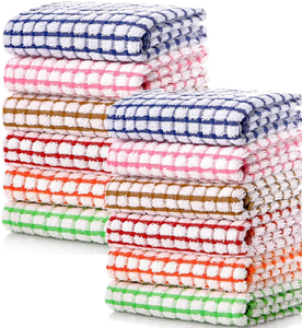 Serviettes de cuisine en coton gaufré en blanc, crème, beige et rose sont disponibles à prix de gros. - Product Image 4