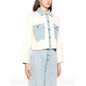 เสื้อแจ็กเก็ตผ้ายีนส์ของผู้หญิงเสื้อโค้ทแขนยาวลำลองทรงหลวมไซส์ใหญ่พิเศษ - Product Image 3